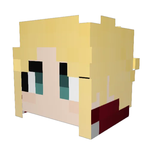 Mordreds Minecraft avatar head, 3D render