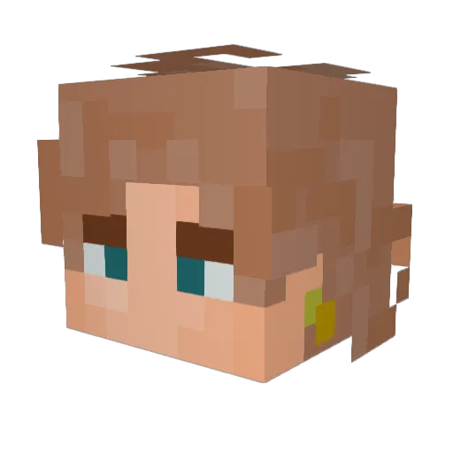 Mordypants Minecraft avatar head, 3D render