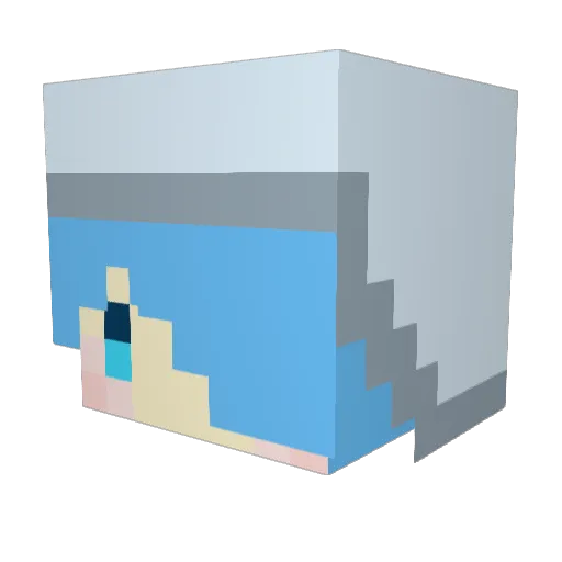 More2_WuMing Minecraft avatar head, 3D render