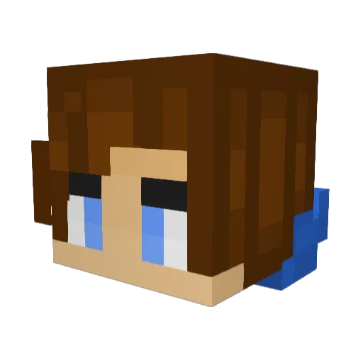 MoreAngel Minecraft avatar head, 3D render