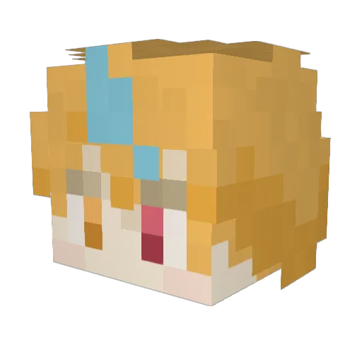 MoreSteam127964 Minecraft avatar head, 3D render