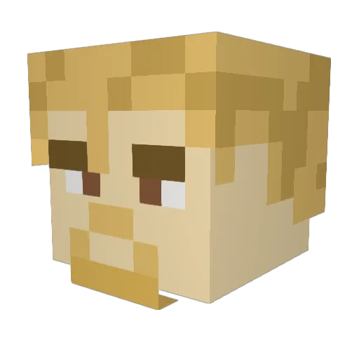 MoreWiin Minecraft avatar head, 3D render