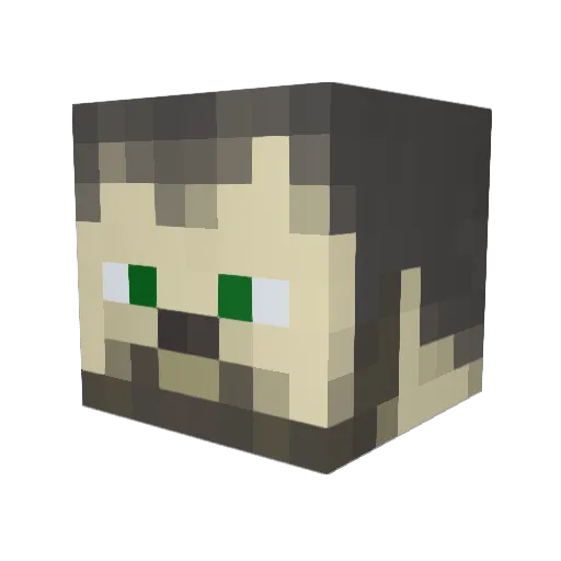 MoreWorlds Minecraft avatar head, 3D render