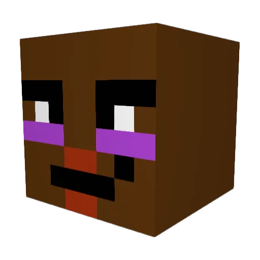 Moreakai Minecraft avatar head, 3D render