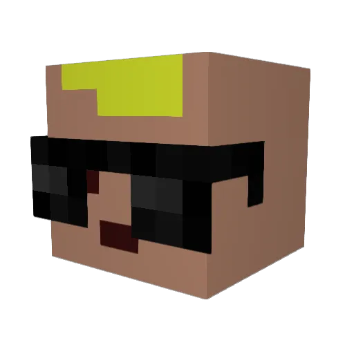 Morenpoul Minecraft avatar head, 3D render