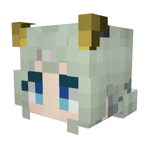 Moreshark Minecraft avatar head, 3D render