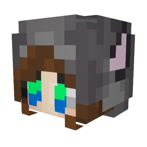Moretash Minecraft avatar head, 3D render