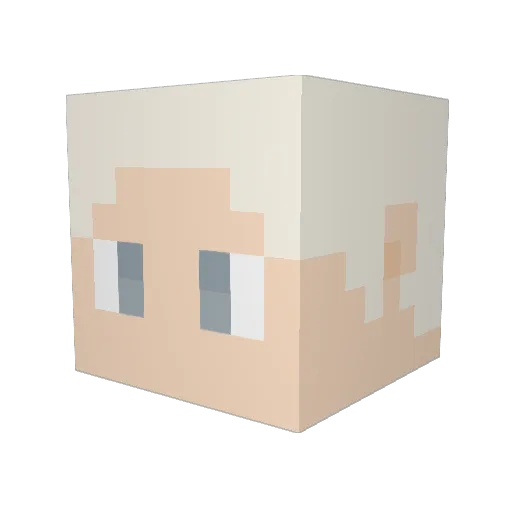 Moreti_ Minecraft avatar head, 3D render