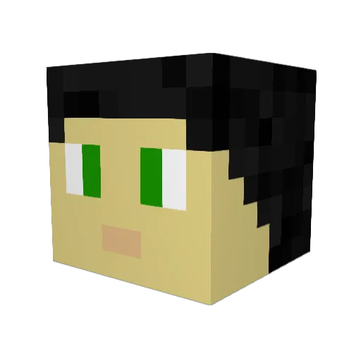 Morett_17 Minecraft avatar head, 3D render