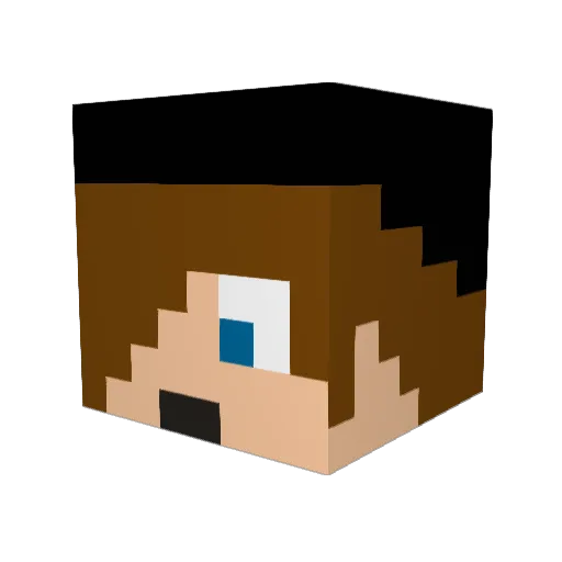 Moretus Minecraft avatar head, 3D render
