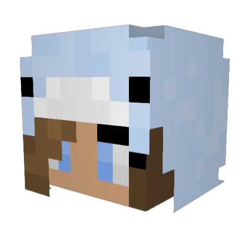 Morgales Minecraft avatar head, 3D render