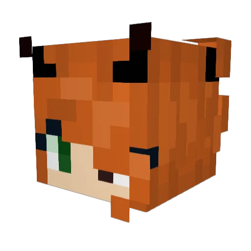 MorganFae Minecraft avatar head, 3D render