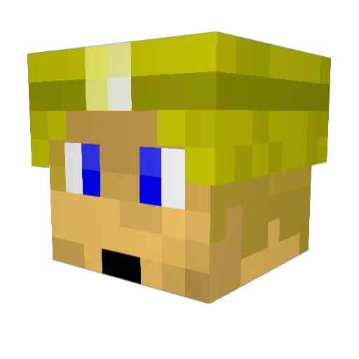 MorganLong Minecraft avatar head, 3D render