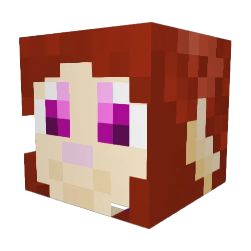 MorganStarr Minecraft avatar head, 3D render