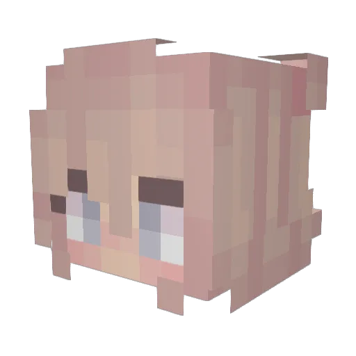 MorgeeMae Minecraft avatar head, 3D render