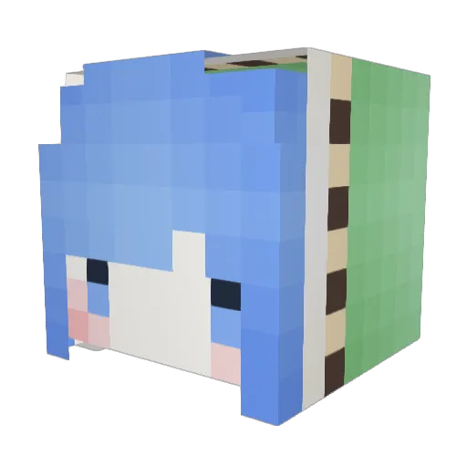 Morgiana_o Minecraft avatar head, 3D render