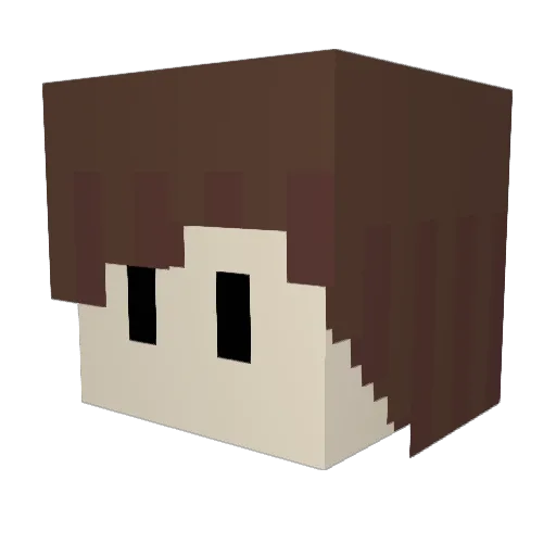 Morgundy Minecraft avatar head, 3D render