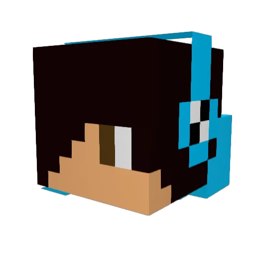 Morimax Minecraft avatar head, 3D render