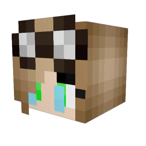 Morinona Minecraft avatar head, 3D render