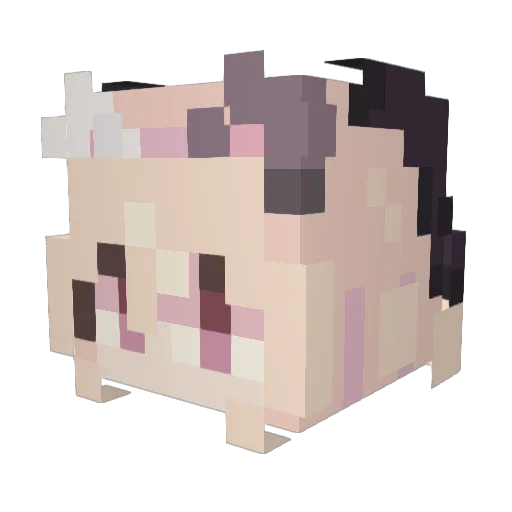 Morinrinrin Minecraft avatar head, 3D render
