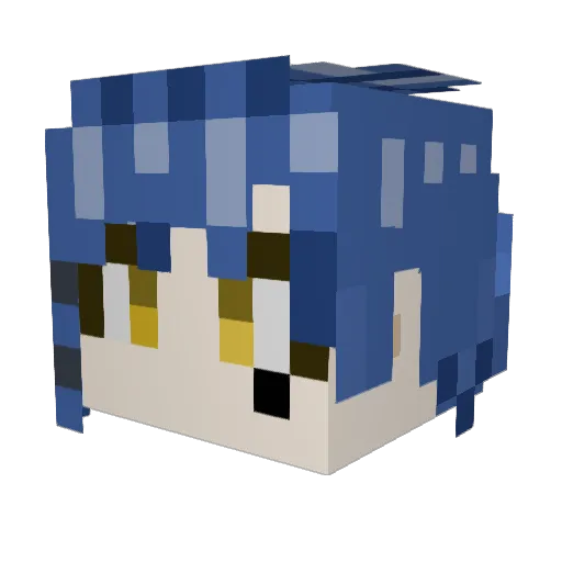 Moririiri Minecraft avatar head, 3D render
