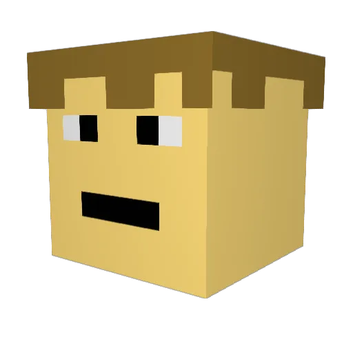 Moris_ Minecraft avatar head, 3D render