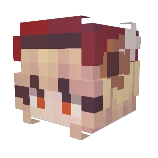 MoritaMonster Minecraft avatar head, 3D render