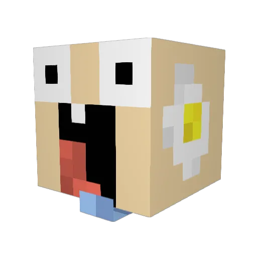 Moritty Minecraft avatar head, 3D render