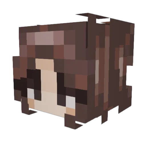 Mormelina Minecraft avatar head, 3D render