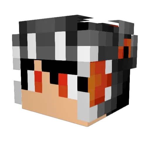 Morokai69 Minecraft avatar head, 3D render