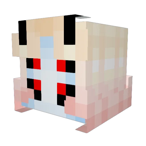 Morphineflower Minecraft avatar head, 3D render
