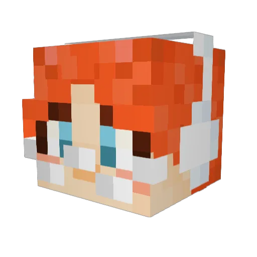 Morqau Minecraft avatar head, 3D render