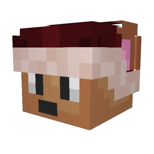 Morreussey Minecraft avatar head, 3D render