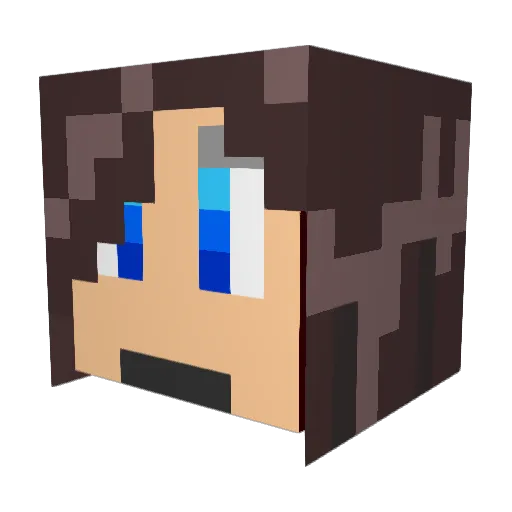 Morrianne Minecraft avatar head, 3D render