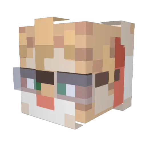 Morse Minecraft avatar head, 3D render