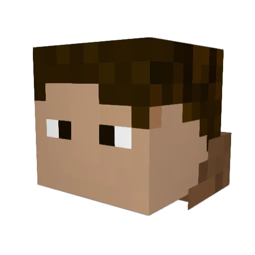 Mort196pl Minecraft avatar head, 3D render