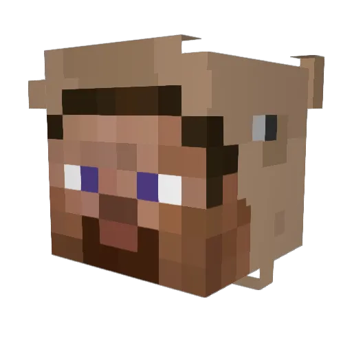 Mortal Minecraft avatar head, 3D render
