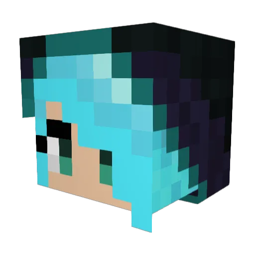 Mortal_Girl Minecraft avatar head, 3D render