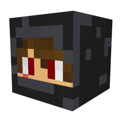 Mortallius Minecraft avatar head, 3D render