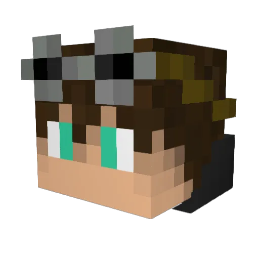 Mortaruss Minecraft avatar head, 3D render