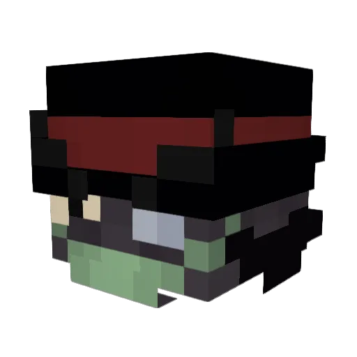Mortelm Minecraft avatar head, 3D render