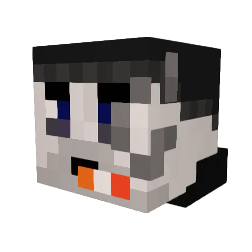 Mortemil Minecraft avatar head, 3D render