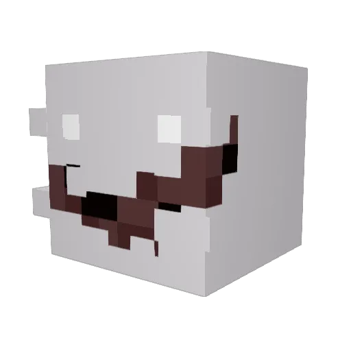 Mortesis Minecraft avatar head, 3D render