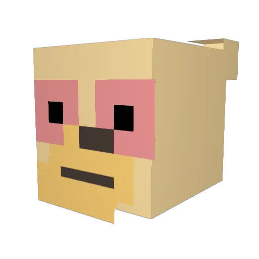 Mortle Minecraft avatar head, 3D render