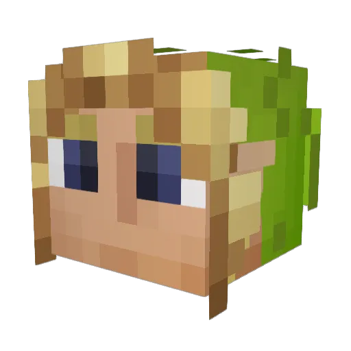 Mortuelas Minecraft avatar head, 3D render