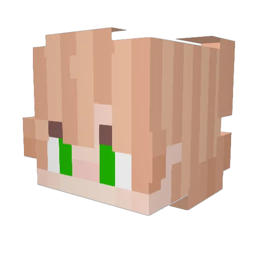 Mortx Minecraft avatar head, 3D render