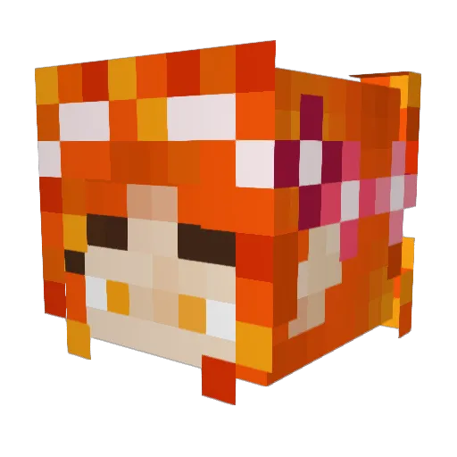 Mortylindo Minecraft avatar head, 3D render