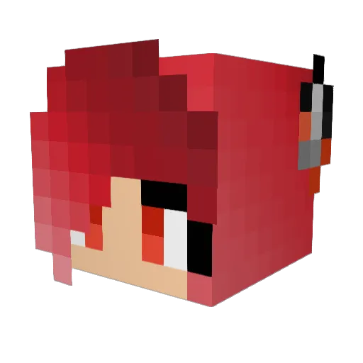 Mortysia Minecraft avatar head, 3D render