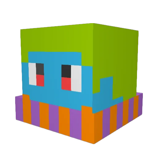 Mortyvation Minecraft avatar head, 3D render