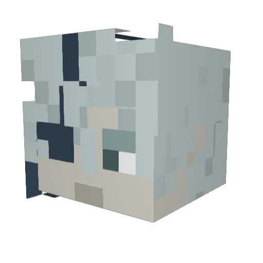 Morumoto Minecraft avatar head, 3D render
